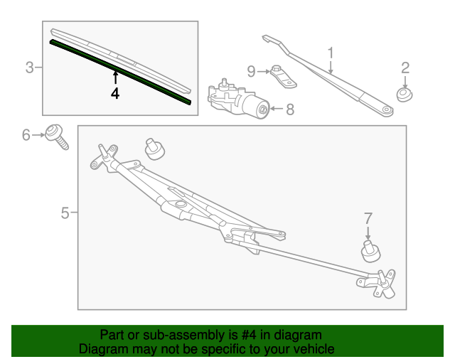 20082015 Honda Wiper Blade Refill 76622SLNA12 Honda Factory Parts