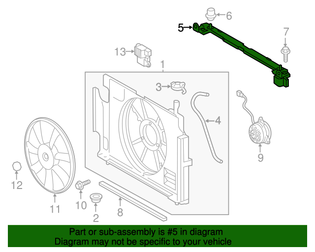 20122019 Toyota Prius C Engine Cooling Fan Shroud Bracket 1671221020