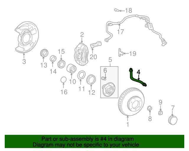 19962000 Toyota 4Runner Brake Hose 9094702862 Toyota Parts Center