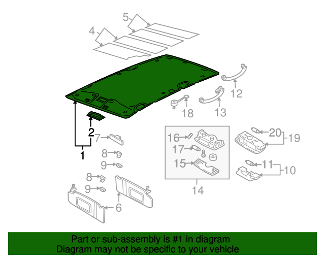 2001 Volkswagen Jetta Headliner 1J5867501BH5PL VW Parts Vortex