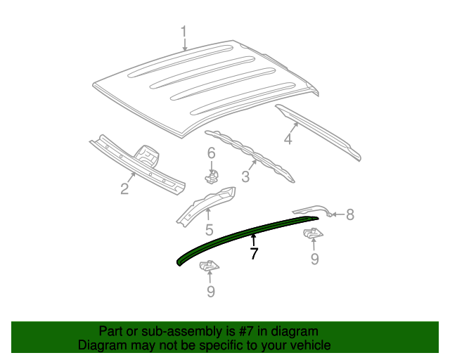 755510C070 Roof Drip Molding Rh 20072017 Toyota Tundra OEM