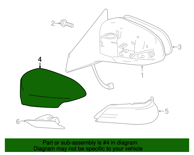 20132014 Toyota Mirror Cover Left Silver 879450T020B0 Toyota Parts Center