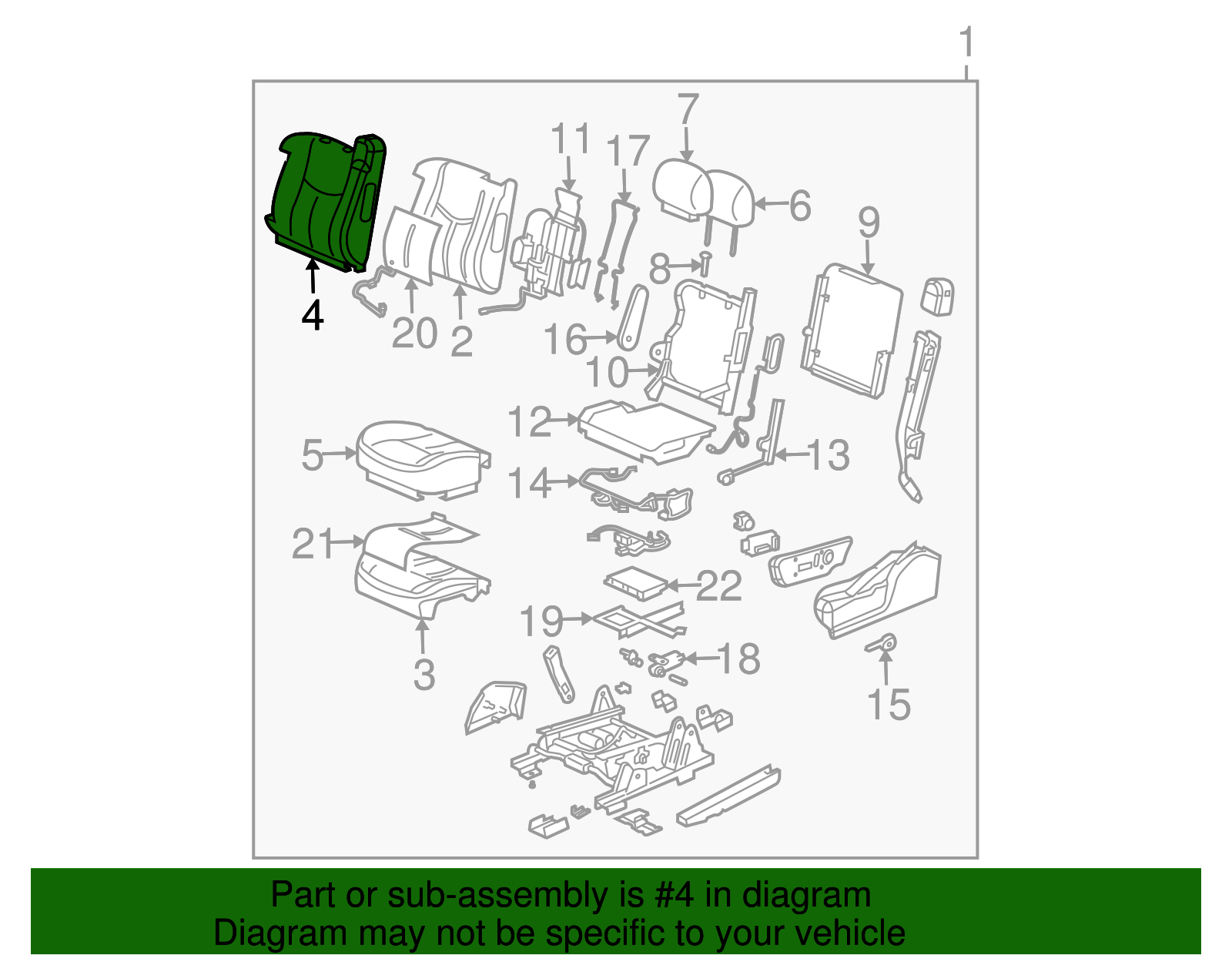 Seat Back Cover - GM (88943255)