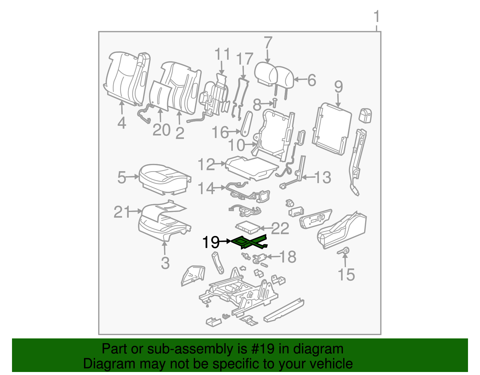 Recline Motor Mount Bracket - GM (88940257)