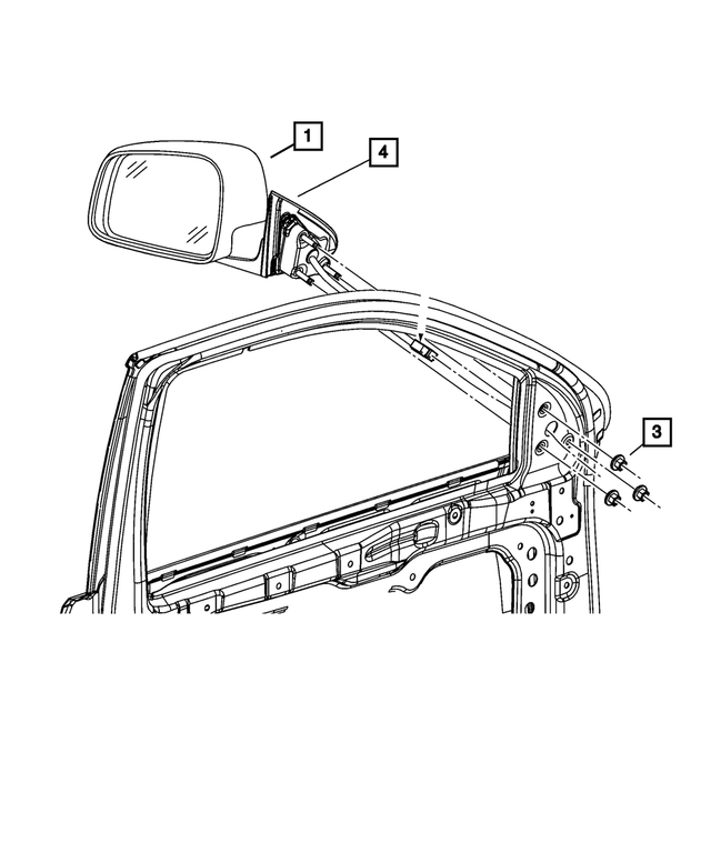 2012 Dodge Durango Outside Rear-View Mirror, Left 1XW47JUSAB 