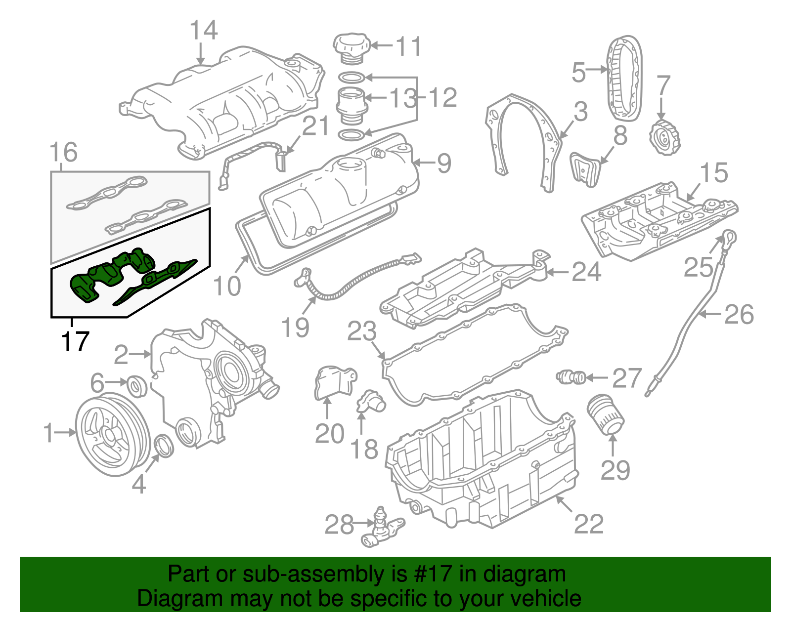 Intake Manifold Gasket Kit with Gaskets - GM (89017559)