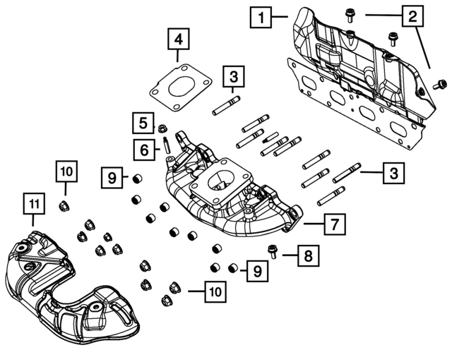 Genuine Chrysler 4892963AB Exhaust Manifold Shield Genuine Chrysler 4892963AB Exhaust Manifold Shield