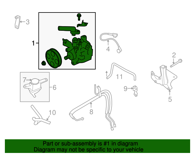 20082014 Subaru Power Steering Pump 34430FG0009L Subaru Parts Store