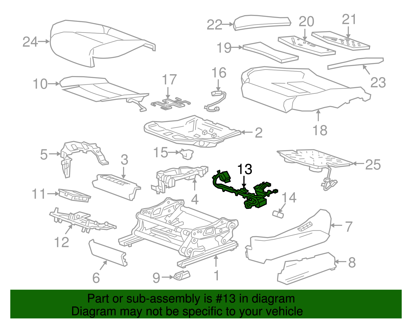 Driver Seat Wiring Harness - Cadillac (84107644)