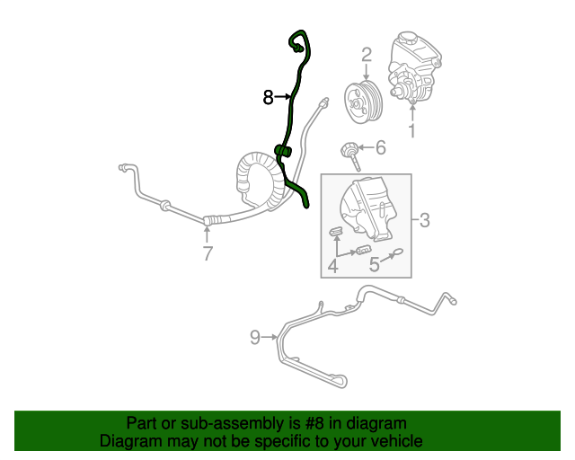 20012007 GM Power Steering Pump Inlet Pipe 15777620 QuirkParts