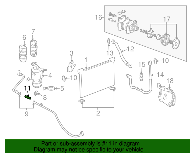 19882009 GM Air Conditioning Orifice Tube 03096068 GmPW