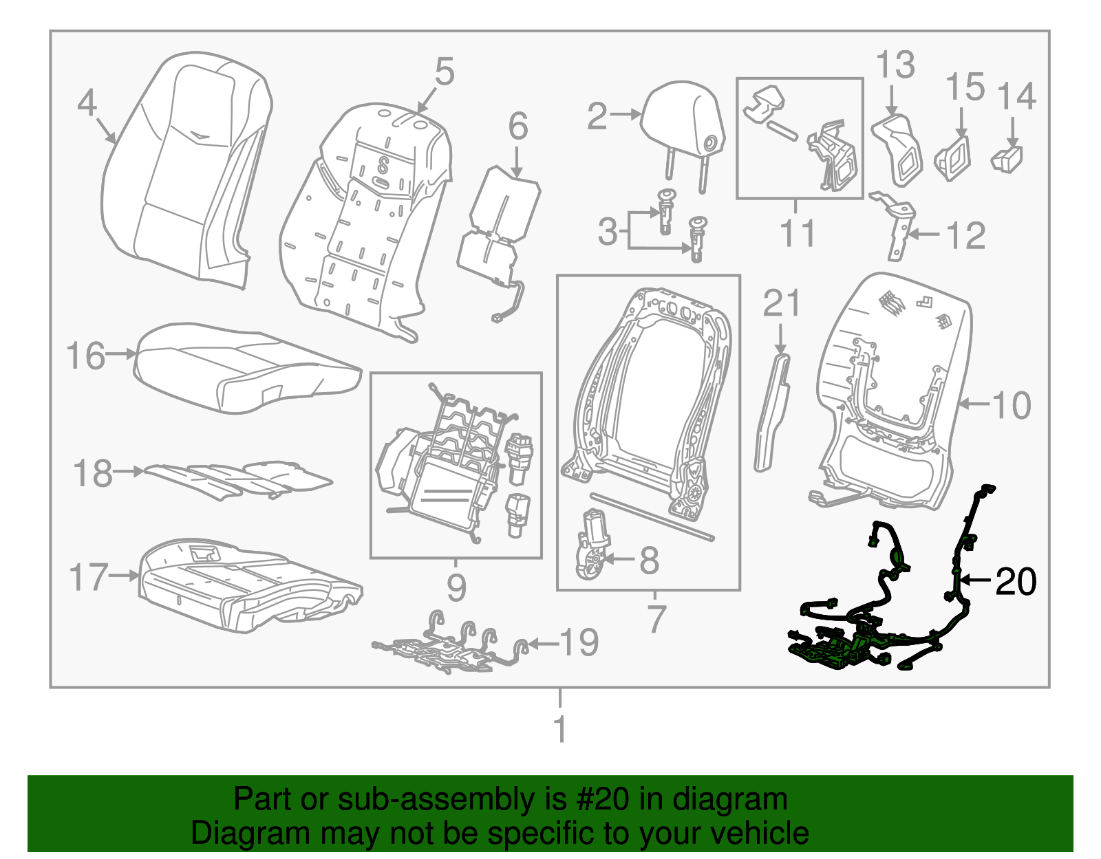 Driver Seat Wiring Harness - GM (84076582)