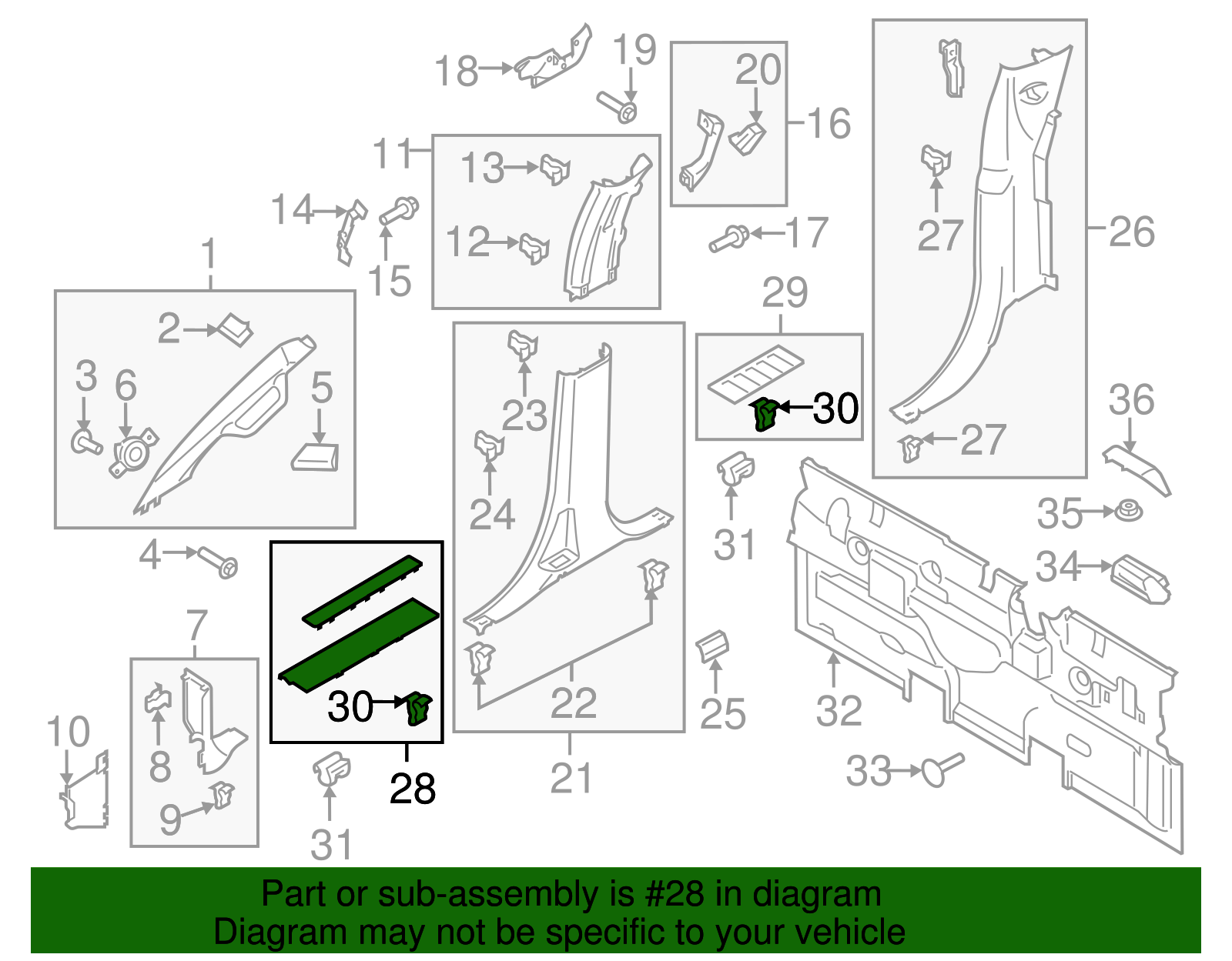 Scuff Plate - Ford (HC3Z-2613208-AA)