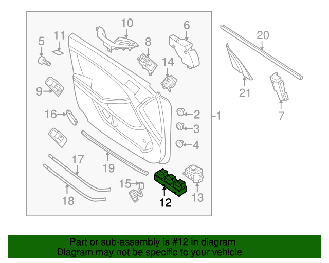 935702T530 Window Switch 20142016 Kia Optima Kia.Parts Store