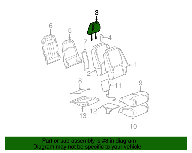 20082009 Chevrolet Equinox Headrest 19179408