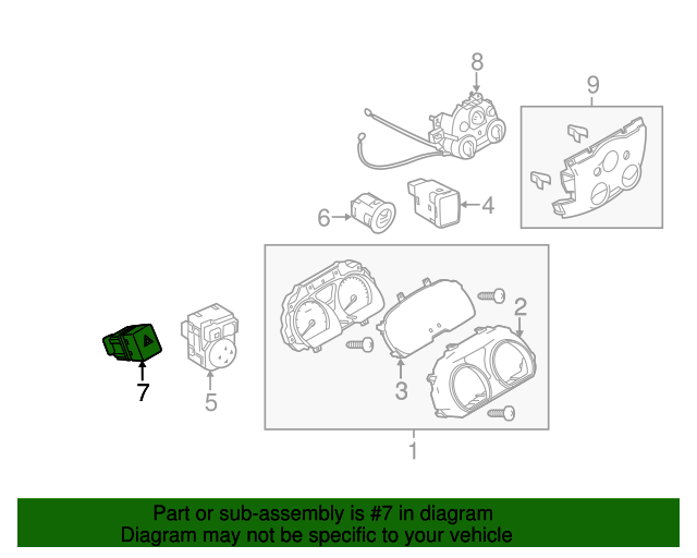 20142019 Nissan Hazard Switch 252903VA0A Nissan Parts Plus