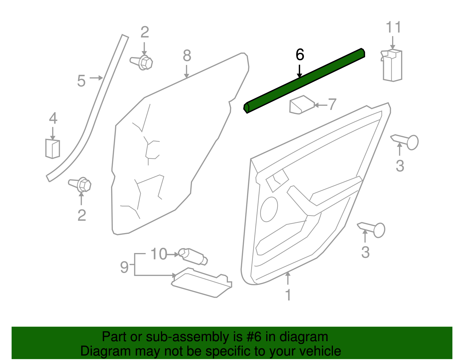 Sealing Strip, Rear S/D Wdo Inner - GM (92235138)