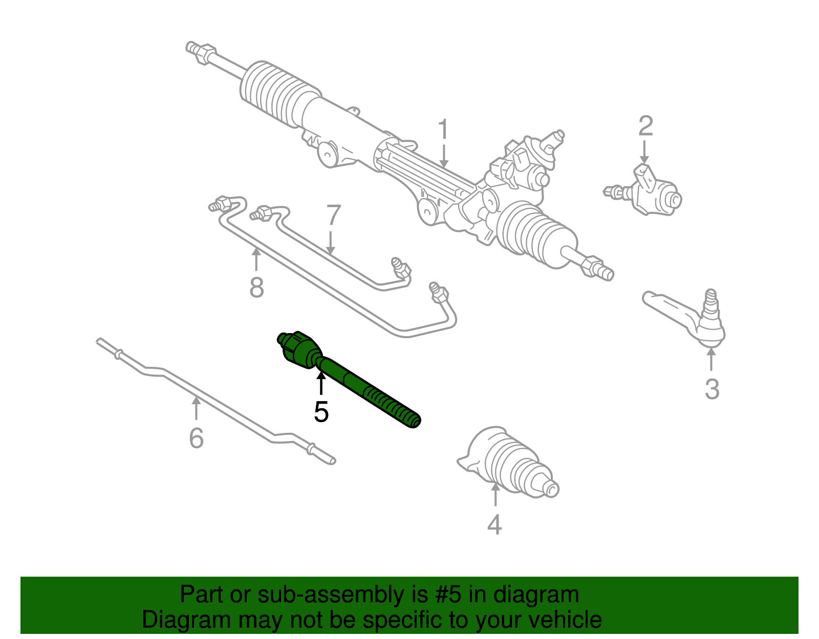 Inner Tie Rod - Ford (XW4Z-3A131-CA)