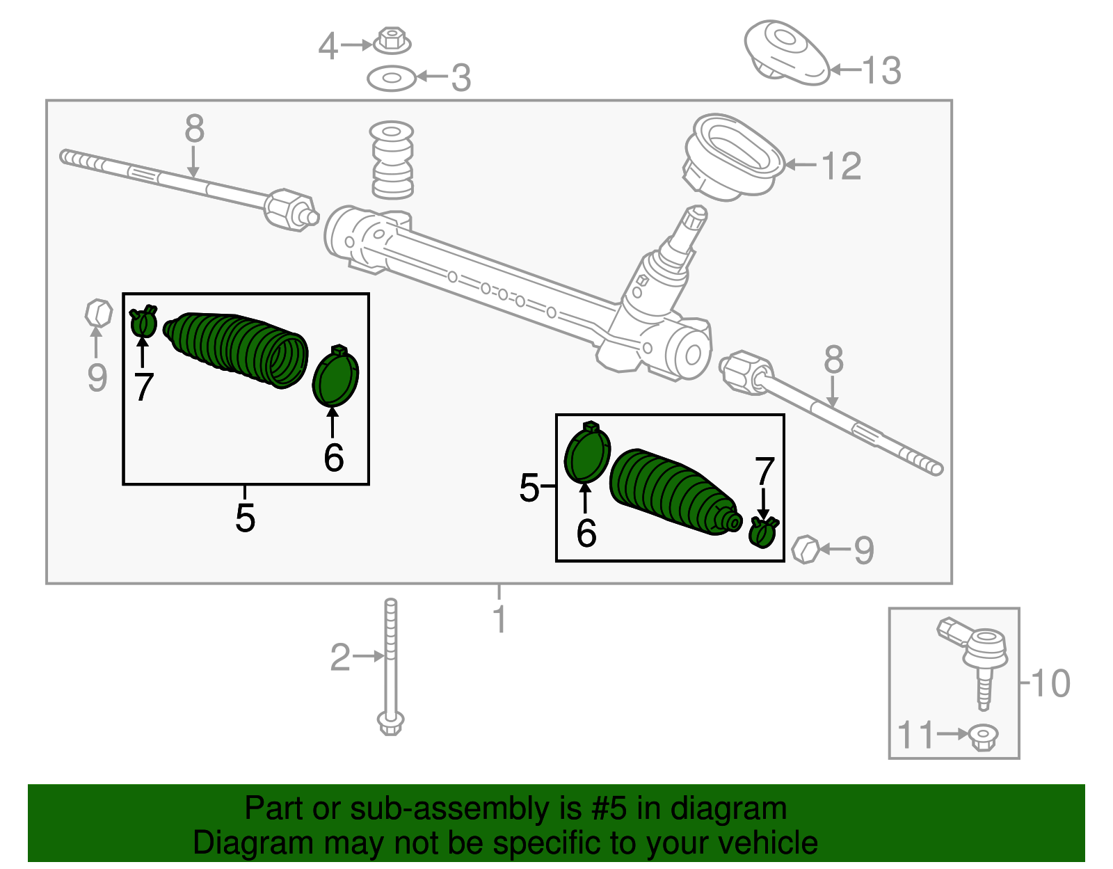 Rack and Pinion Boot Kit with Clamps - GM (95166045)
