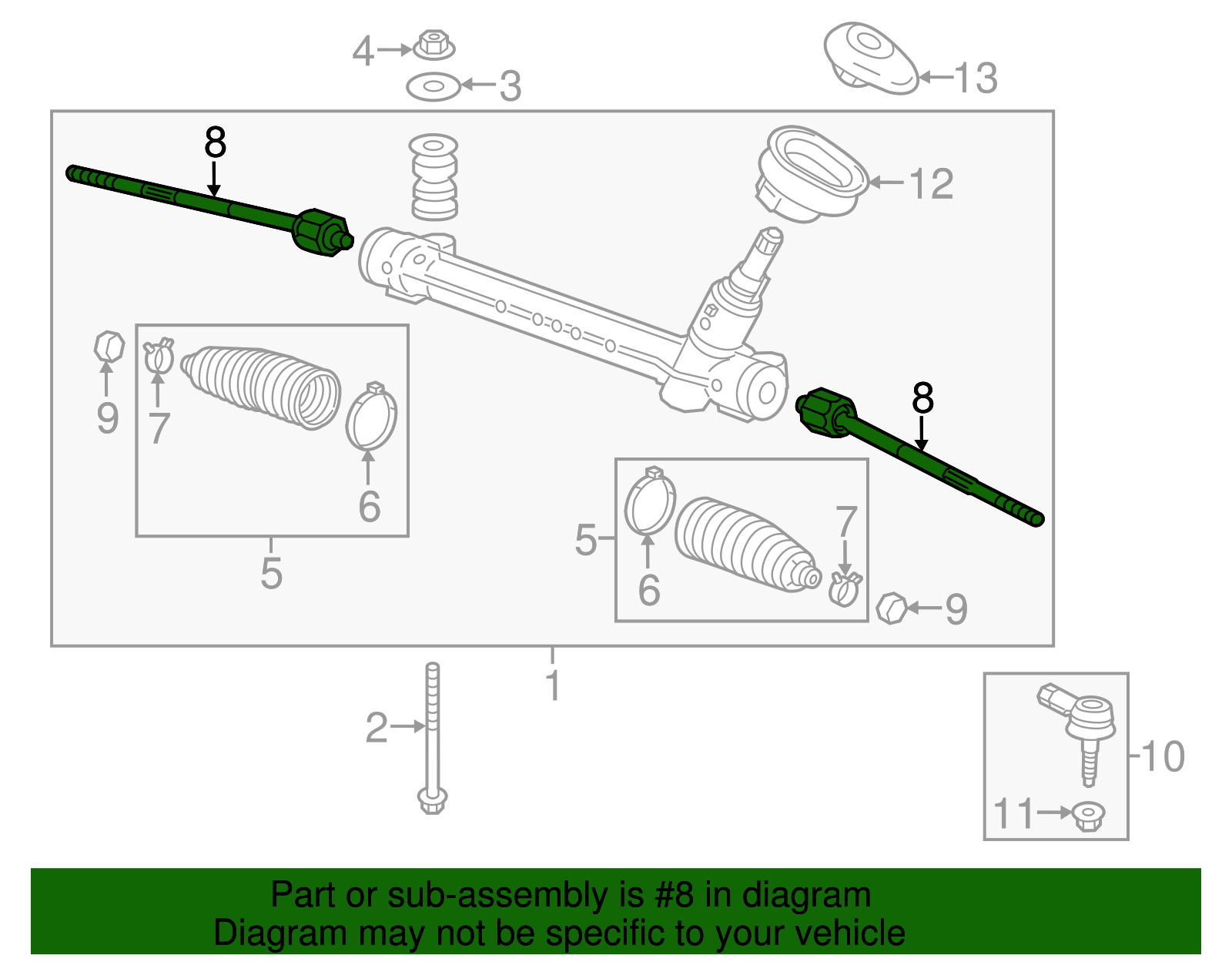 Steering Linkage Inner Tie Rod Kit - GM (95952929)