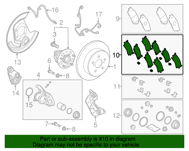 20202022 Toyota CHR Disc Brake Pad Shim Kit 0494576010 Ourisman