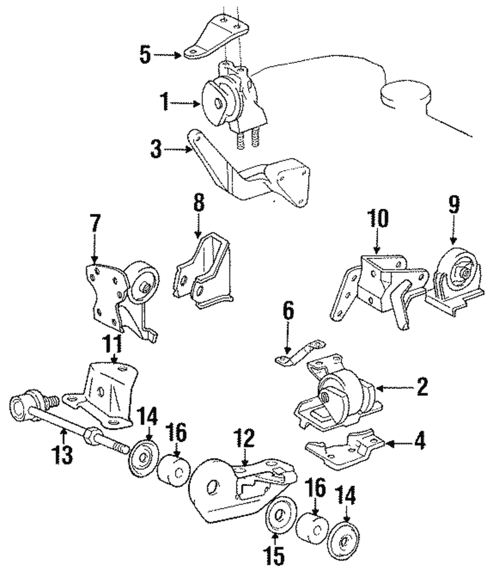 Rear Mount Mount Bracket - Toyota (48892-17010)