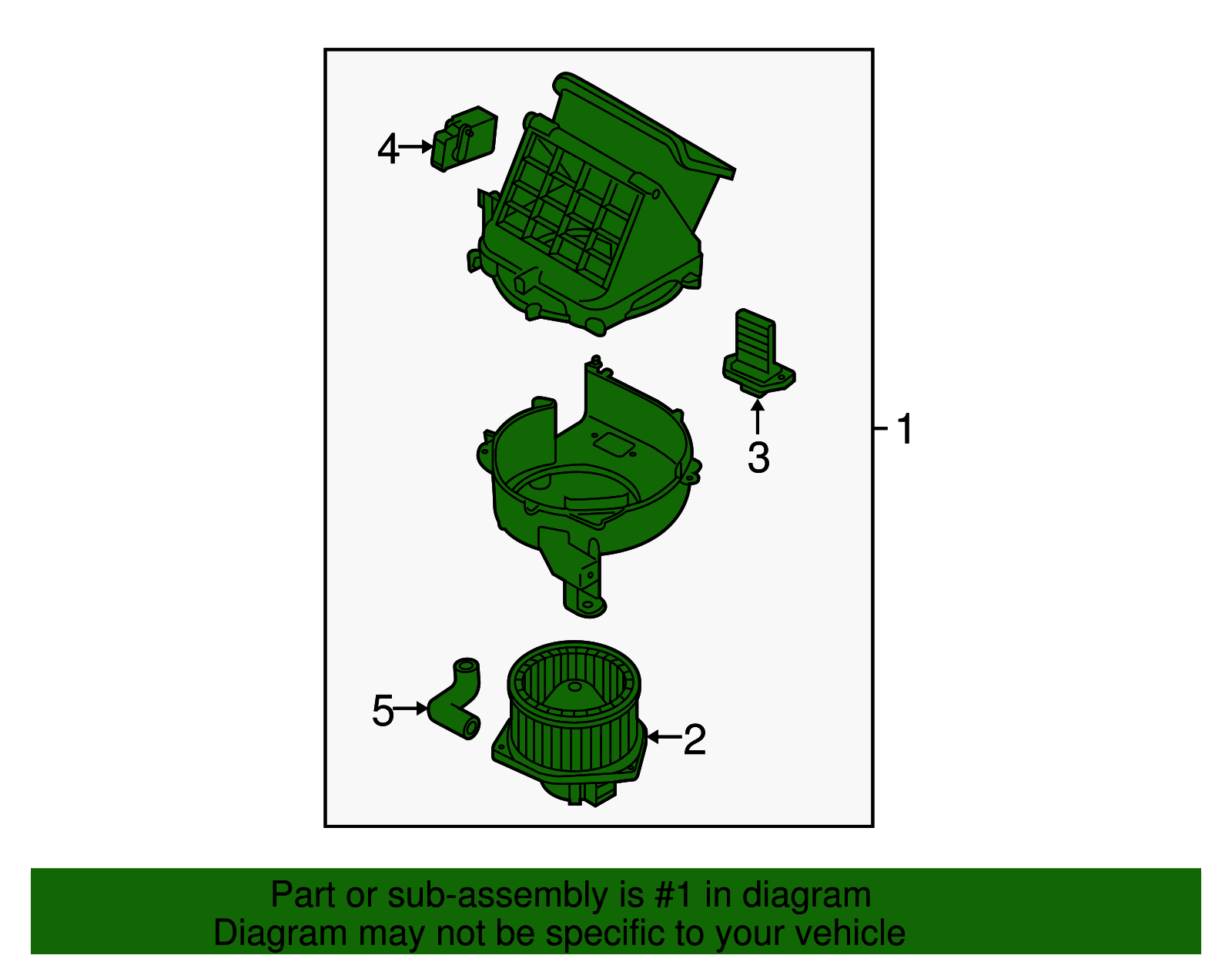 Heater Blower Motor and Core Assembly - GM (96539675)