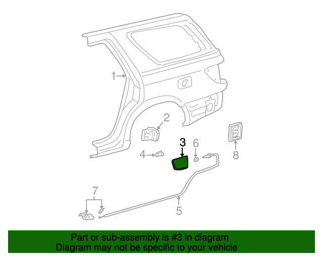20012007 Toyota Sequoia Fuel Door 773500C011 Toyota Parts Center