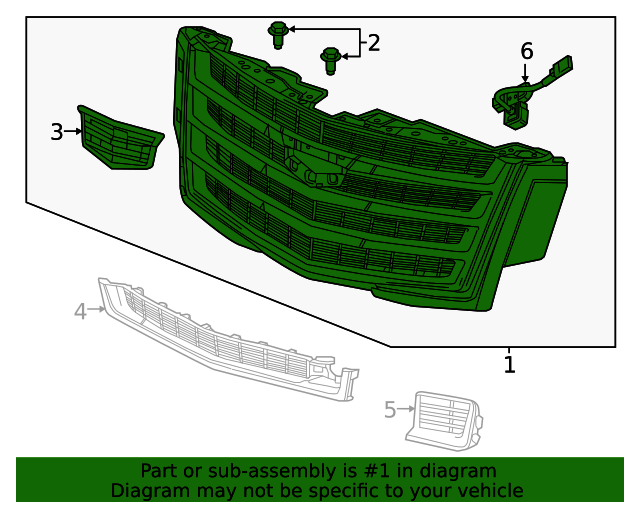 Buy Genuine GM Auto Parts Grille (Part 84661791) GM Parts Store