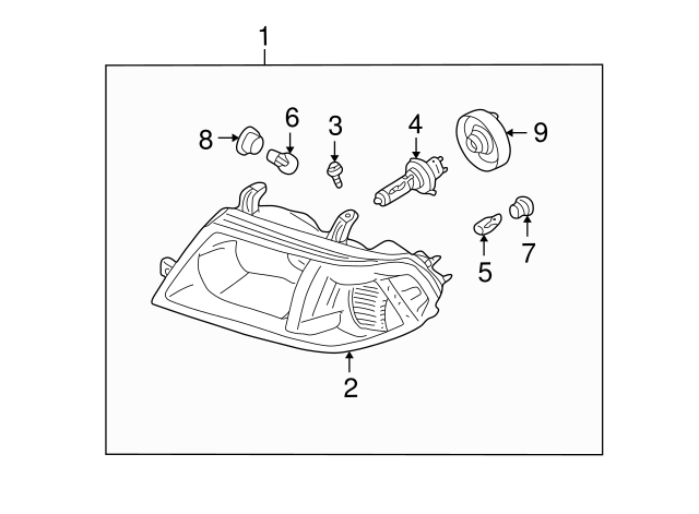 2003-2006 Mitsubishi Montero Composite Headlamp MN117969 | OEM 