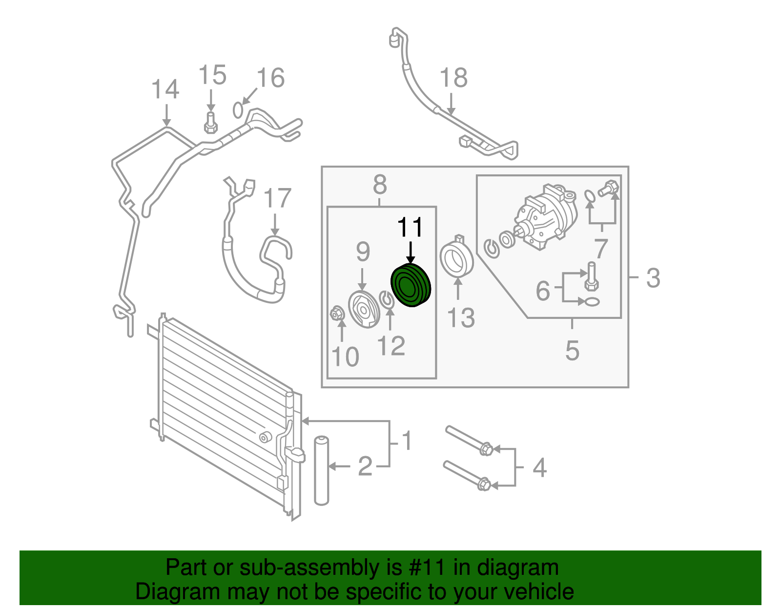 Air Conditioning Compressor Clutch Pulley - GM (96940406)
