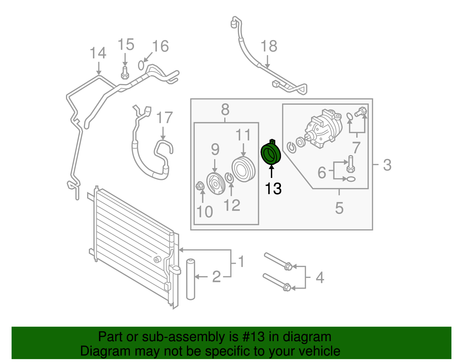 Air Conditioning Compressor Clutch Coil - GM (96405814)