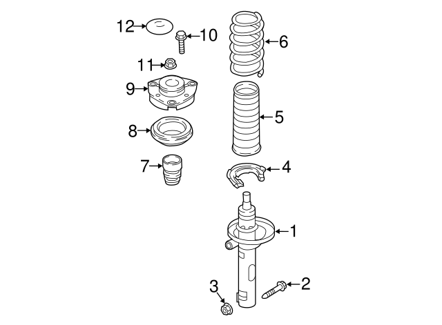 thumbnail interactive-video image 1 of Genuine Volkswagen Strut – 3QF-413-031-T – Front For 2018-2024 VW Atlas 1 of 3