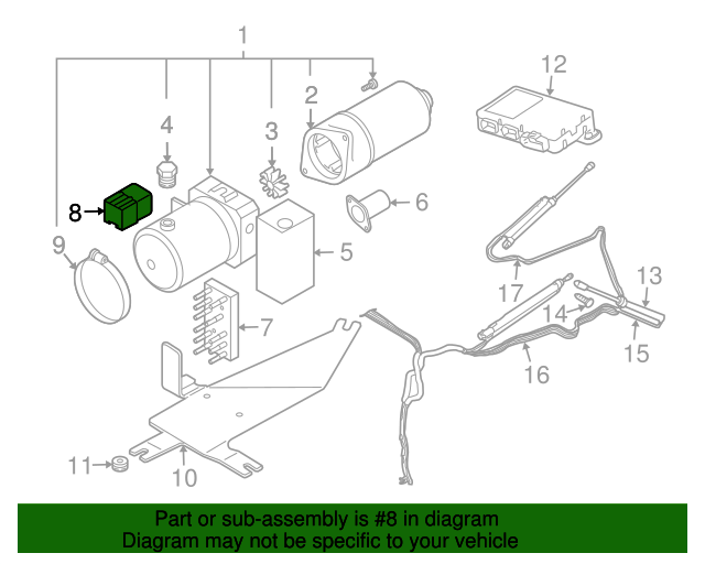8H0951253 Convertible Top Relay 20012009 Audi Audi Parts Store