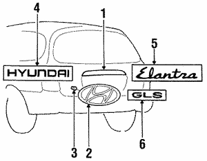 HYUNDAI Genuine 86323-34000 GLS Emblem