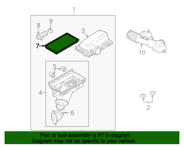 Element Assembly Air Cleaner 6L2Z9601AB OEM Ford Parts