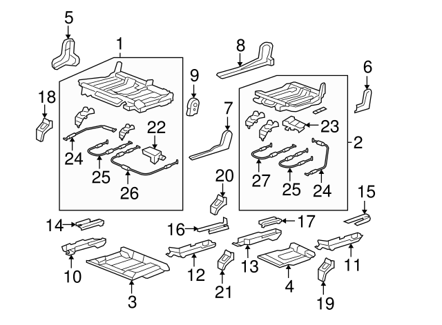 Honda Genuine Seat Rail Cover 82292-SWA-A01ZB
