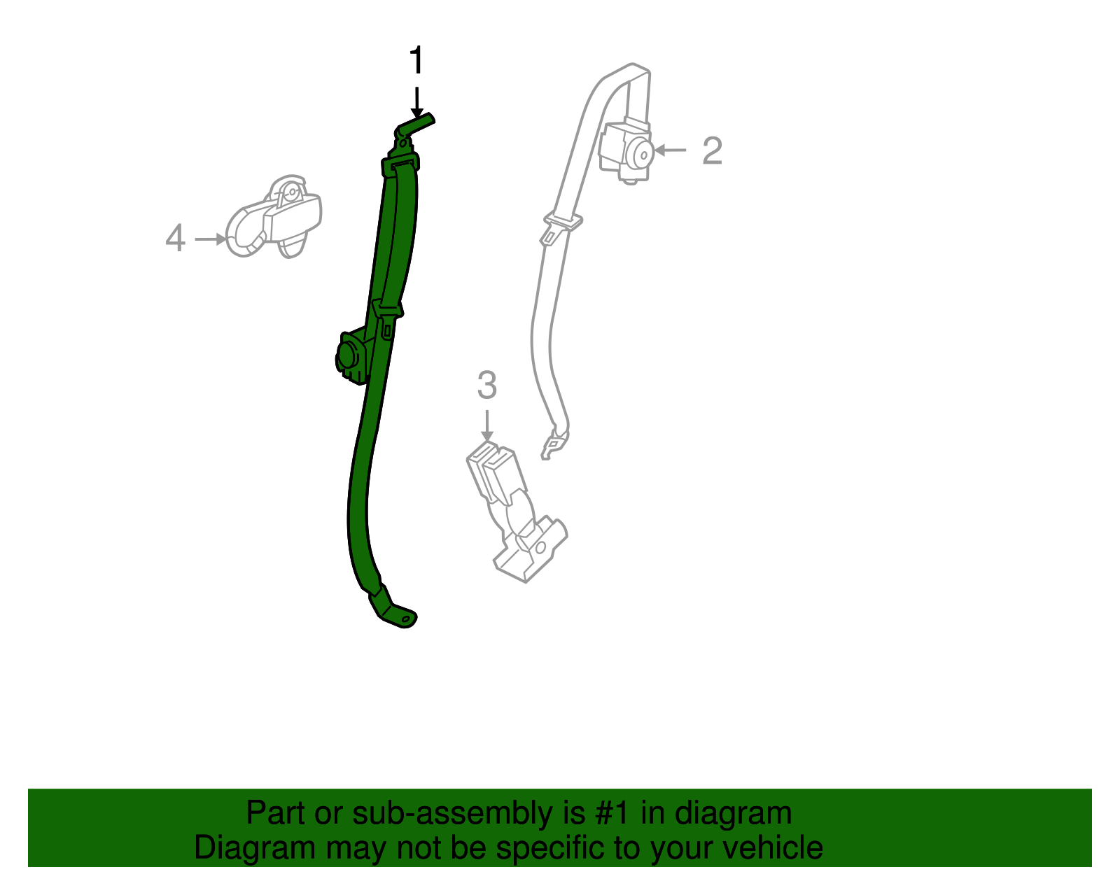 Ebony Rear Seat Belt with Retractor - GM (19208908)