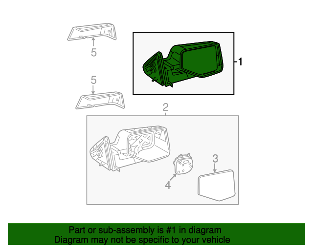 Genuine OEM Ford Part Mirror Assembly 8L5Z17682EA Genuine OEM