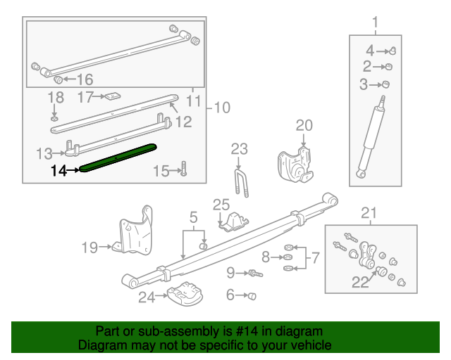482780C030 Leaf Spring 20002003 2005 2006 Toyota Tundra Boch