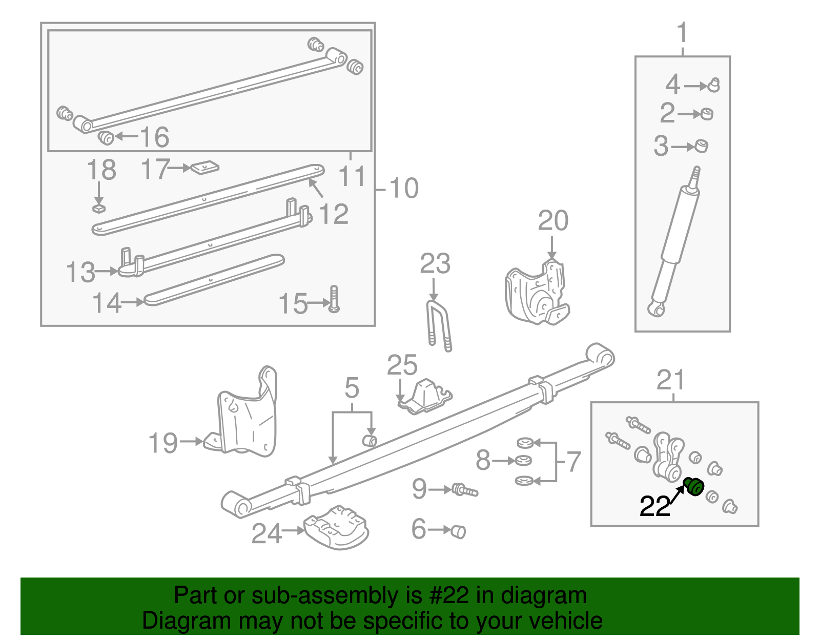 Leaf Spring Nut (Rear, Upper) - Toyota (90389-A0006)