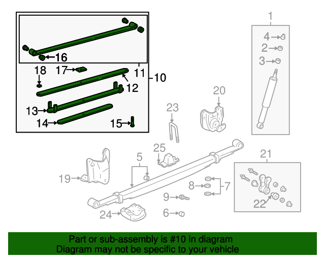 48220AF051 Leaf Spring Assembly 20032006 Toyota Tundra OEM