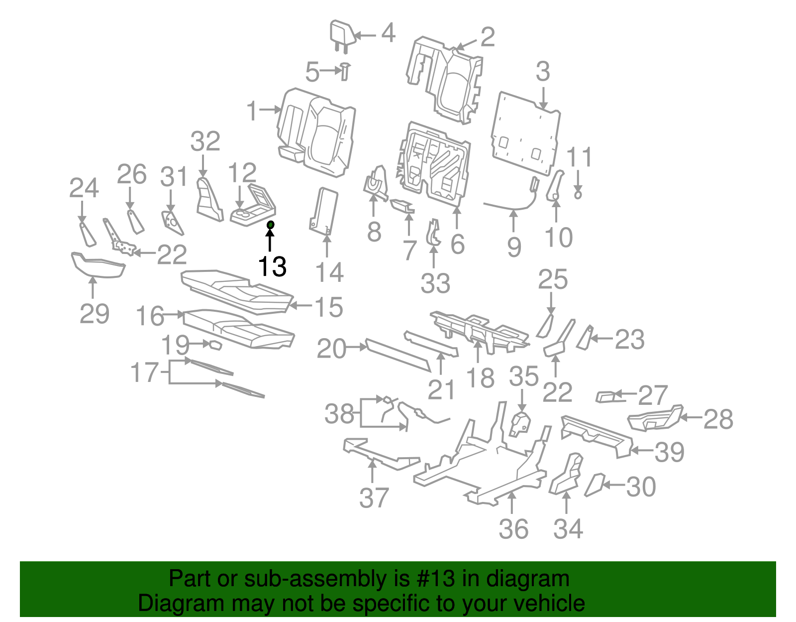 Rear Seat Armrest Pivot Bushing (25797661)