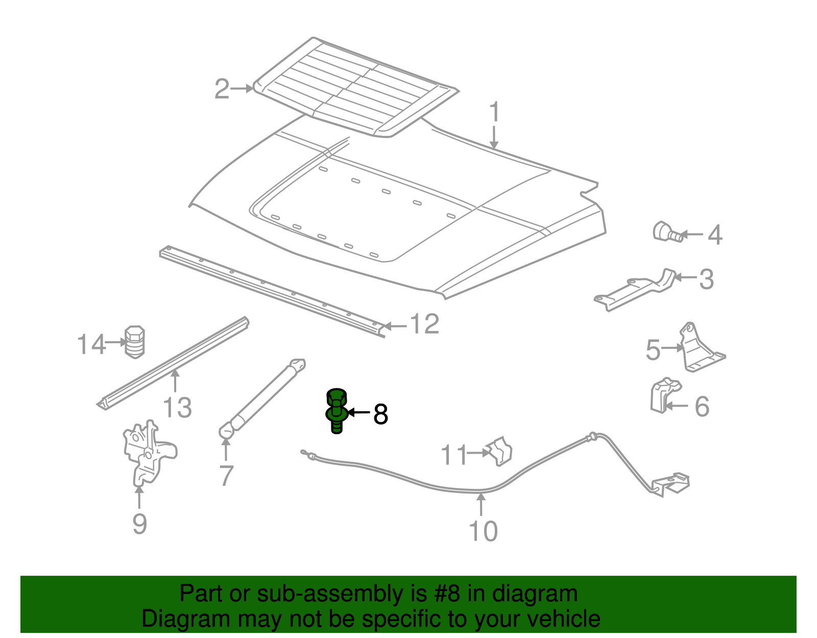 Stud, L/Gate Wdo Strut Gate Side Ball - GM (15709674)