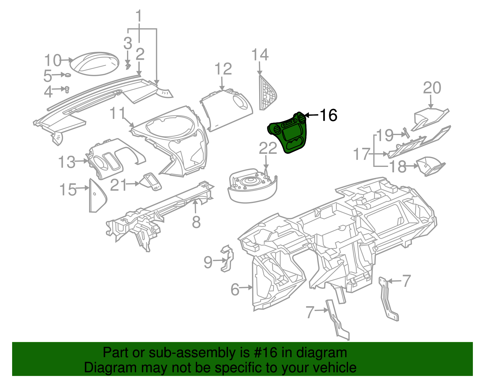 Plate Assembly, I/P Acsry Tr *Silver - GM (10391150)