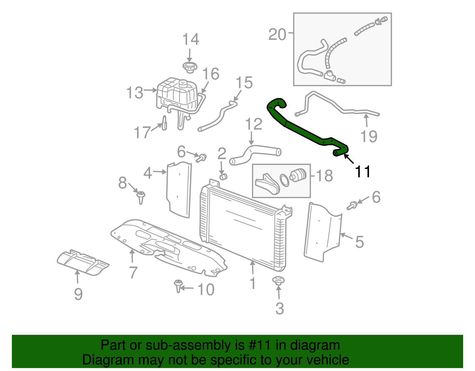 1999-2007 GM Radiator Inlet Hose 15179498 | Moran Chevy Parts