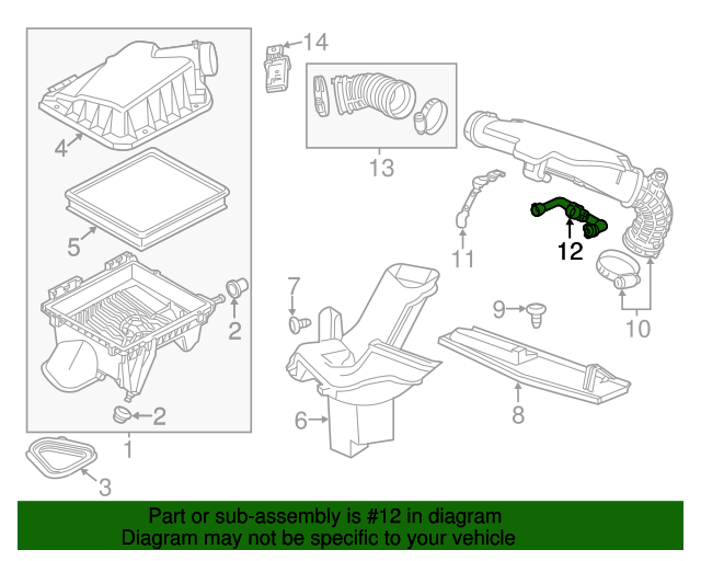 20142019 Chevrolet Positive Crankcase Ventilation (PCV) Tube 12642631