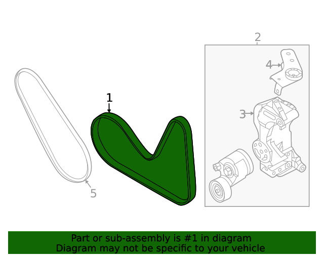 20212024 Hyundai Serpentine Belt 252122T000 World OEM Parts Hyundai