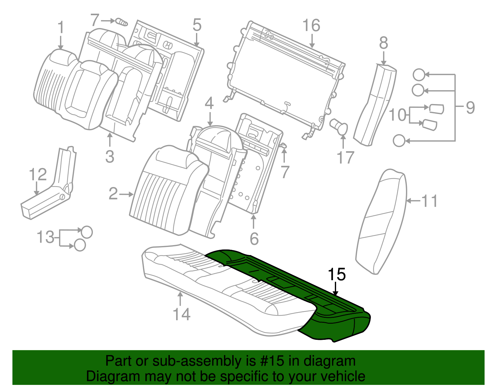 Pad Assembly, R/Seat Cushion - GM (88899653)