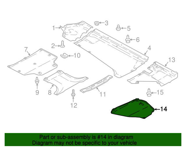 20182024 Audi Rear Shield 80A825311D Audi USA Parts